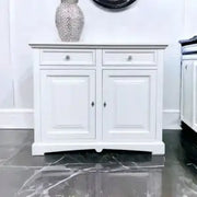 Credenza madia buffet in legno Shabby chic 2 ante chic mod goccia bianca