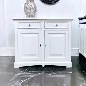 Credenza madia buffet in legno Shabby chic 2 ante chic mod goccia bianca