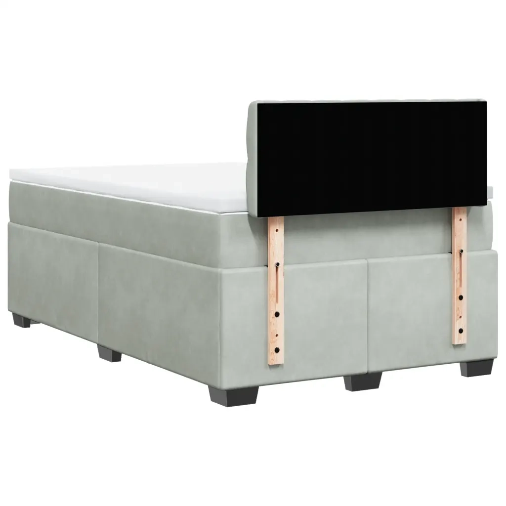 Giroletto a Molle con Materasso Grigio Chiaro 120x190cm Velluto 3286264