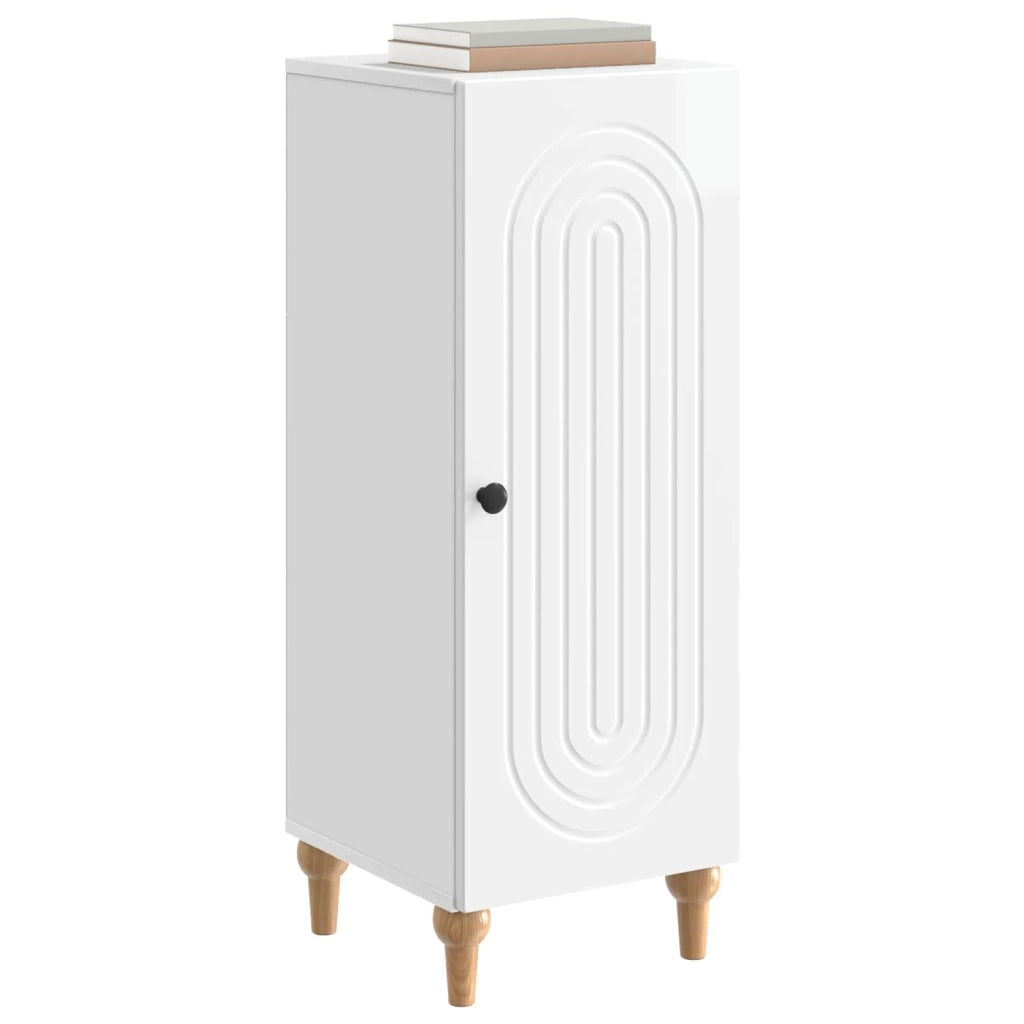 Credenza Bianco Lucido 33 x 34,5 x 90 cm Legno ingegnerizzato