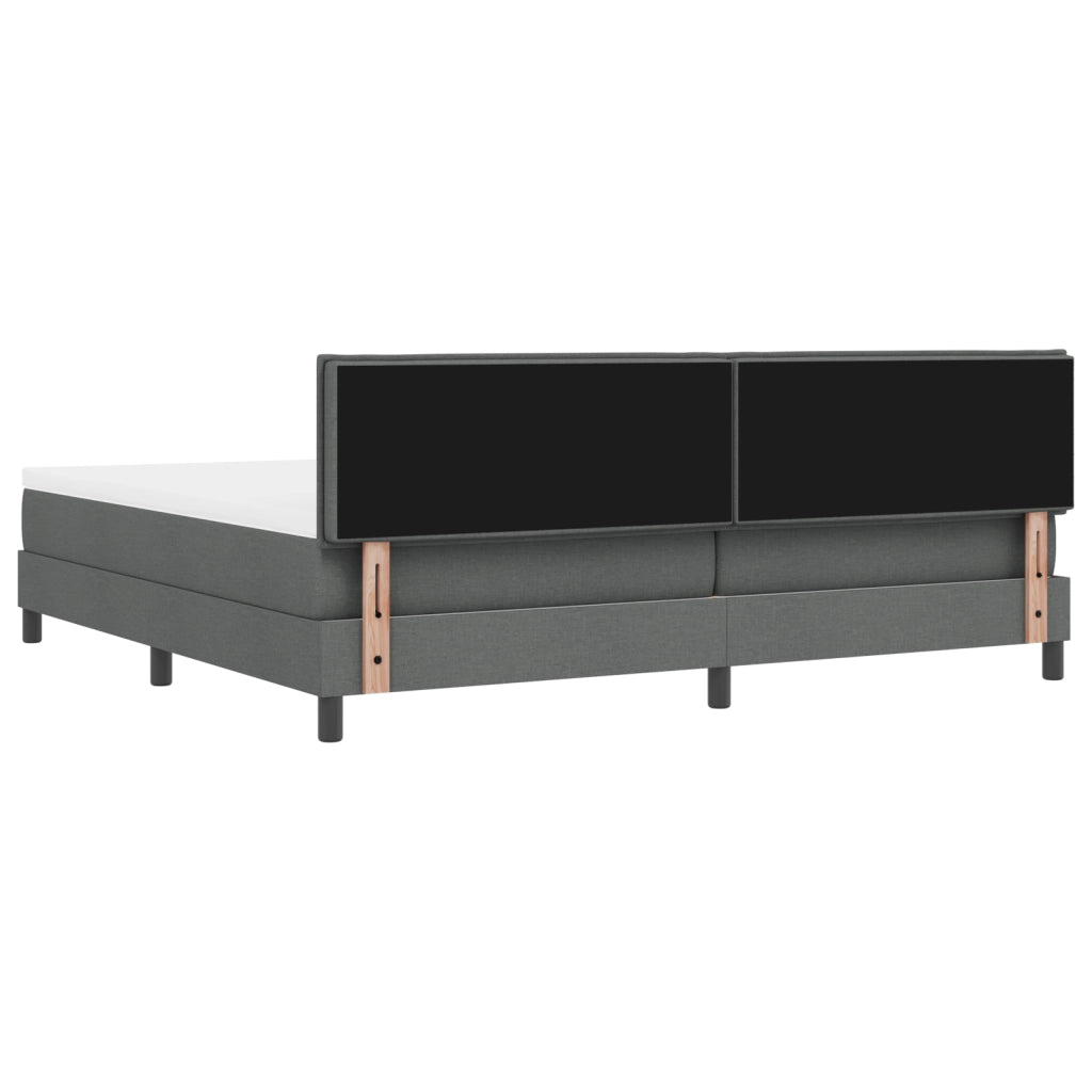 Letto Box Spring con Materasso Grigio Scuro 200x200 cm Tessuto