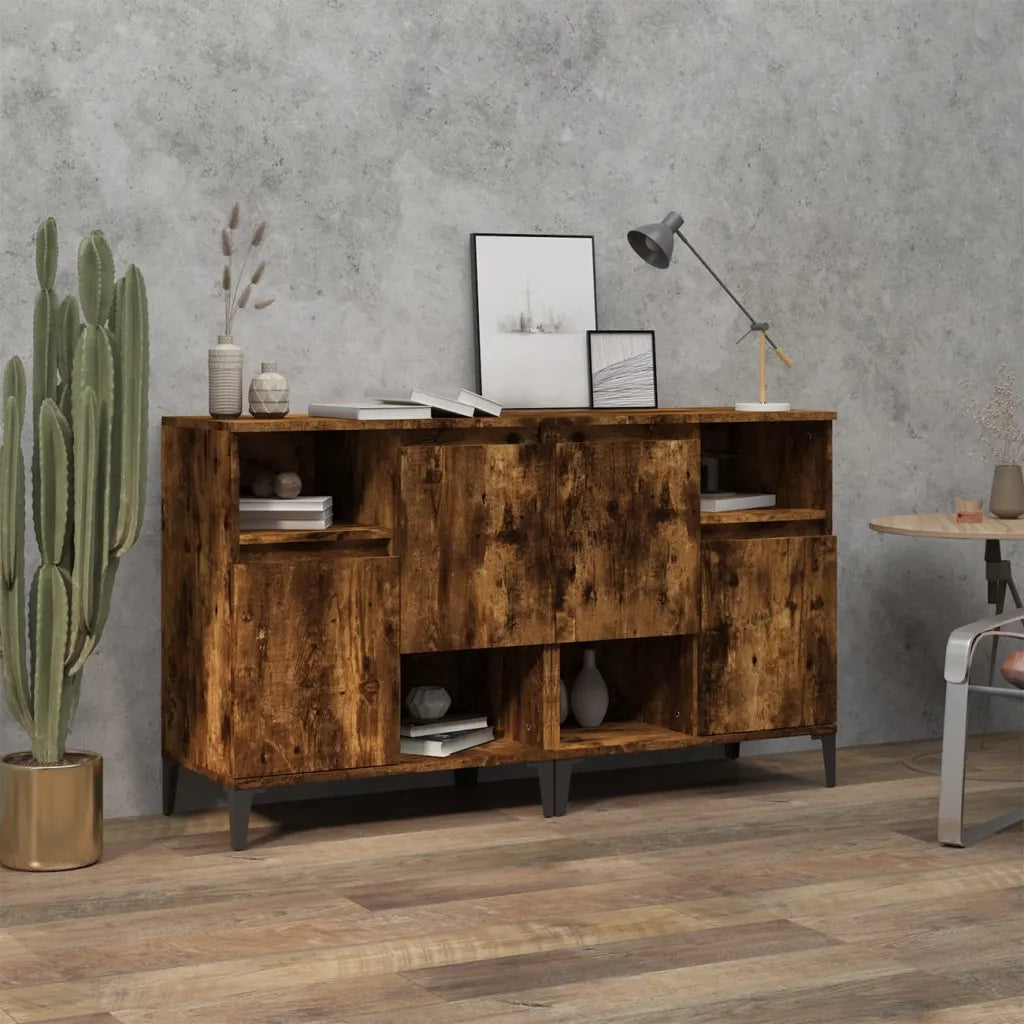 Credenze 2pz Rovere Fumo 60x35x70 cm in Legno Multistrato 3185732