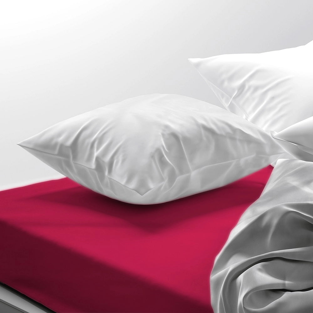 Lenzuolo letto sotto con angoli 100% puro cotone Made in Italy tinta unita Ciclamino - 1 Piazza