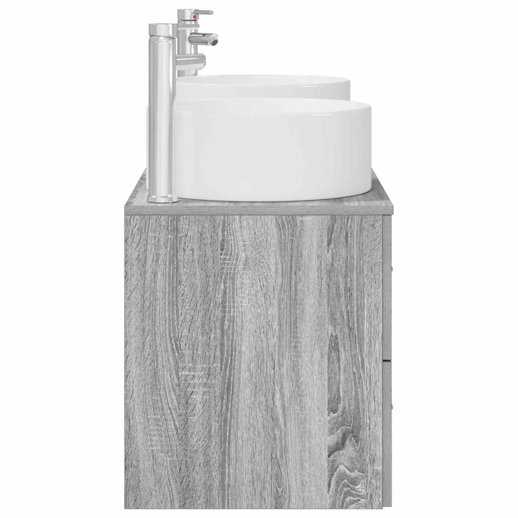 Set di mobili per il bagno 3 pz Sonoma grigio 3405960