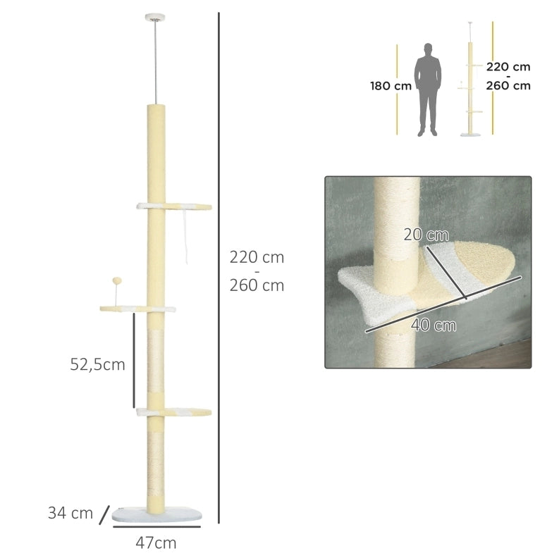 Tiragraffi regolabile da pavimento a soffitto con rivestimento morbido