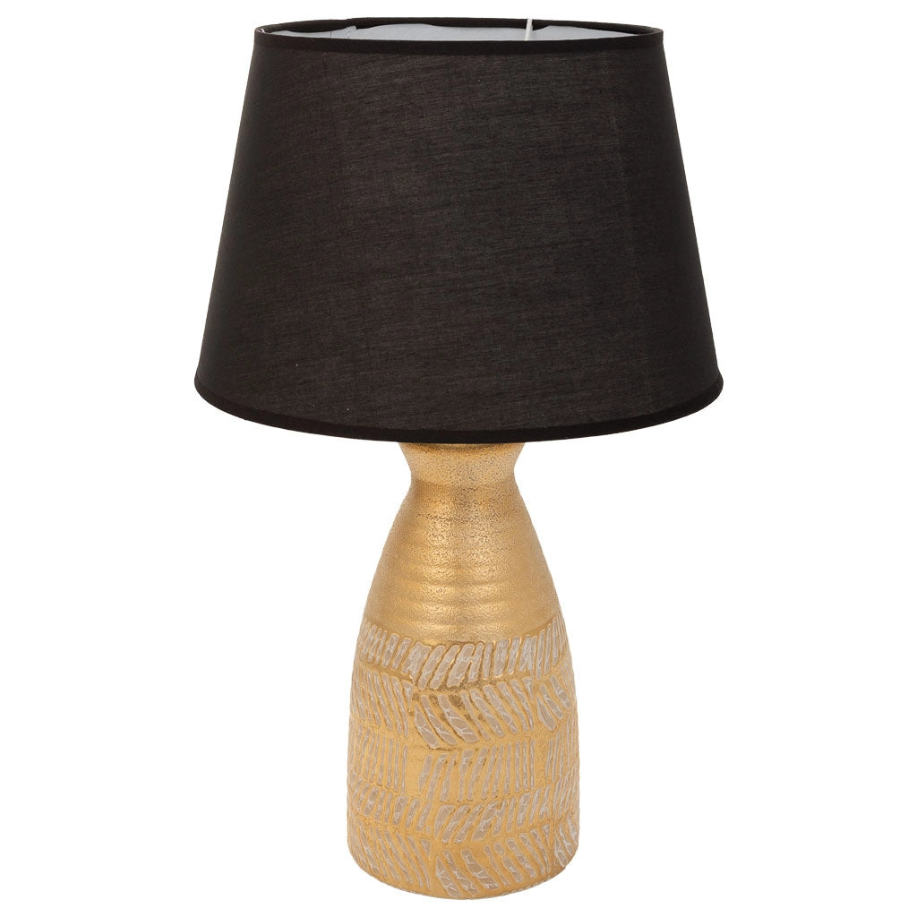 Lampada da tavolo in ceramica dorata 14,5x14,5x35,5h