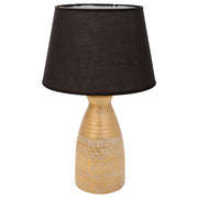 Lampada da tavolo in ceramica dorata 14,5x14,5x35,5h