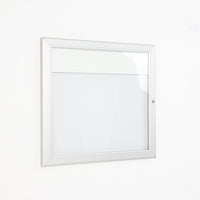 Bacheca con Apertura a Battente 51,5x48,7x2,3 cm in Alluminio con Led Silver