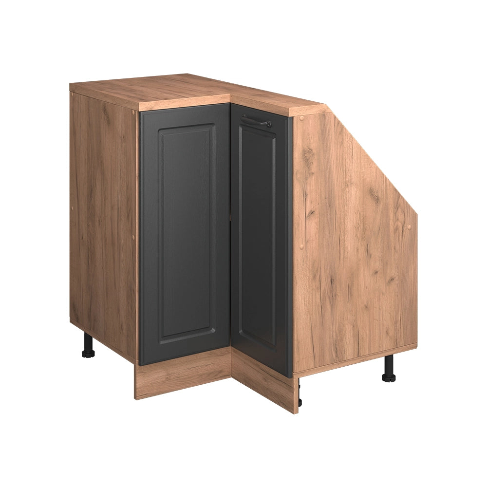 Mobile cucina angolare per sottotetto R-Line Antracite rustico/Rovere dorato 75.6 cm con 1 porta Vicco