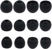 12 pezzi S/M/L cuscinetti di sostituzione per auricolari - auricolari - pulsanti in silicone per auricolari con apertura interna di 3,8mm - nero, SML