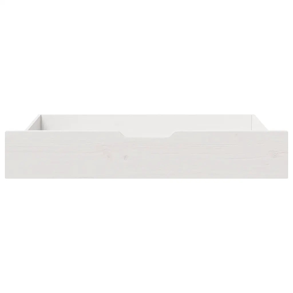 vidaXL Cassettoni da Letto 2 pz Bianchi 90x55x17cm Legno Massello Pino