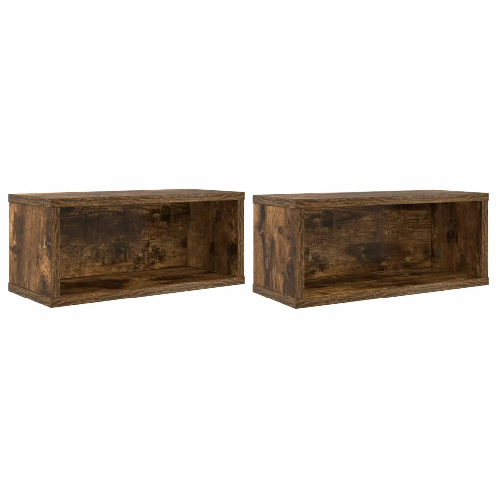 Rack per Stoccaggio CD 2 pz Rovere Fumo 40 x 17 x 17 cm 8012719
