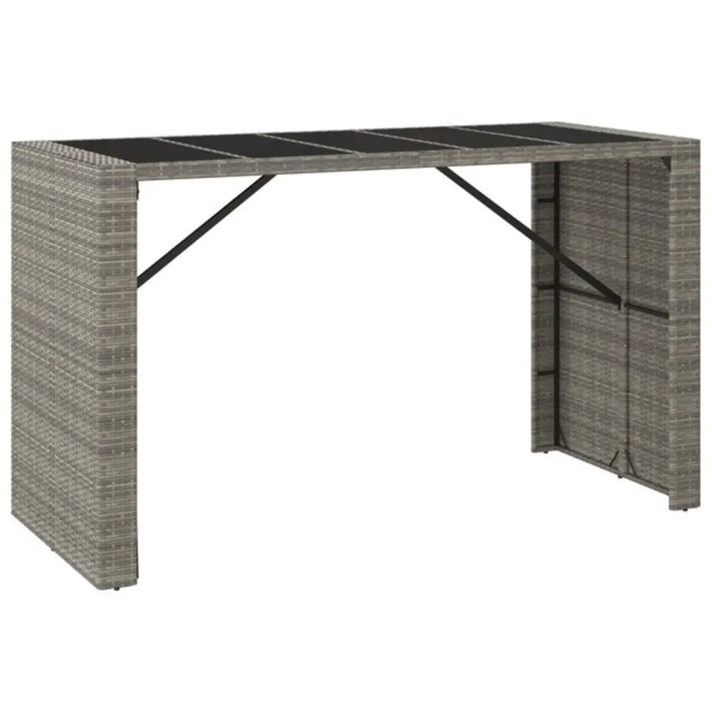 Set da Bar da Giardino 9pz Grigio in Polyrattan