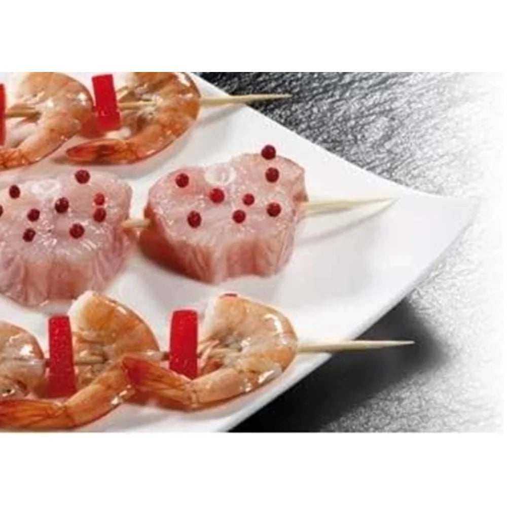 Trade Shop - Set 4 Pz Da 90 Spiedini In Bambù Bastoncini 25cm Stuzzicadenti Lunghi Per Barbecue 634145 -