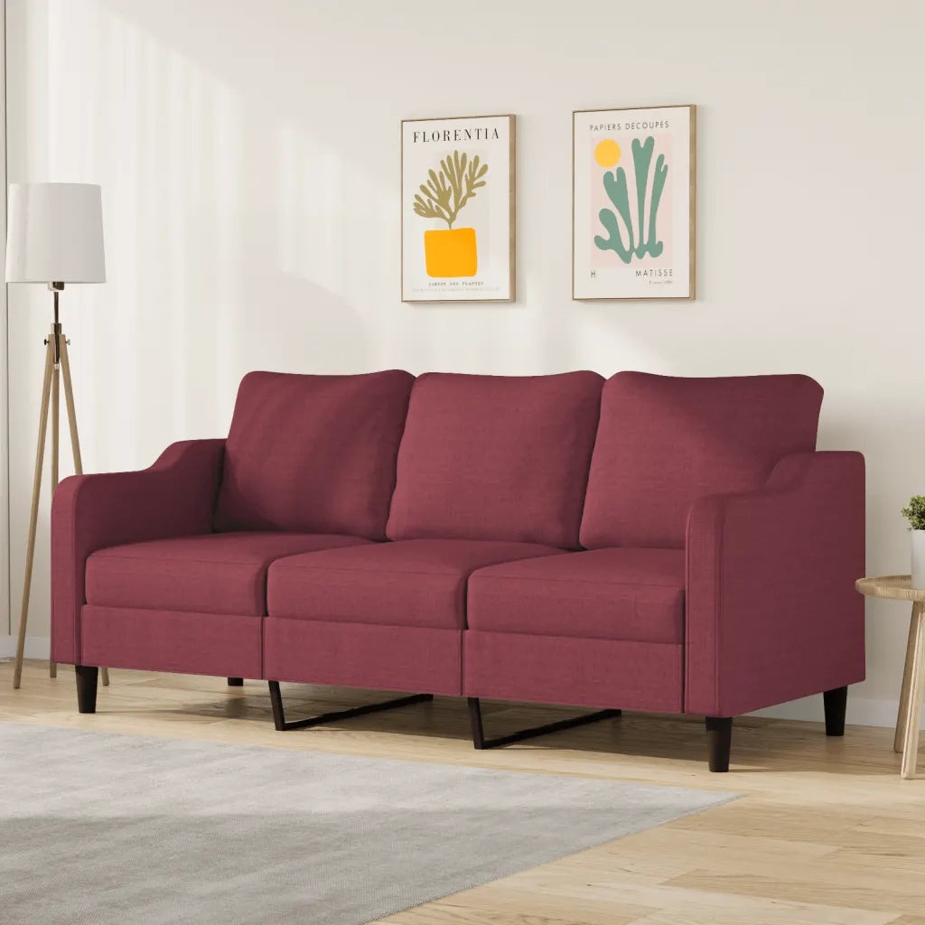Divano a 3 Posti Rosso Vino 180 cm in Tessutocod mxl 109364