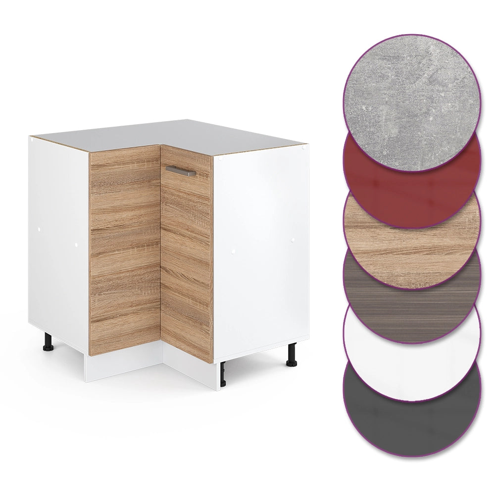 Mobile ad angolo cucina R-Line Sonoma/Bianco 75.6 cm senza piano di lavoro Vicco