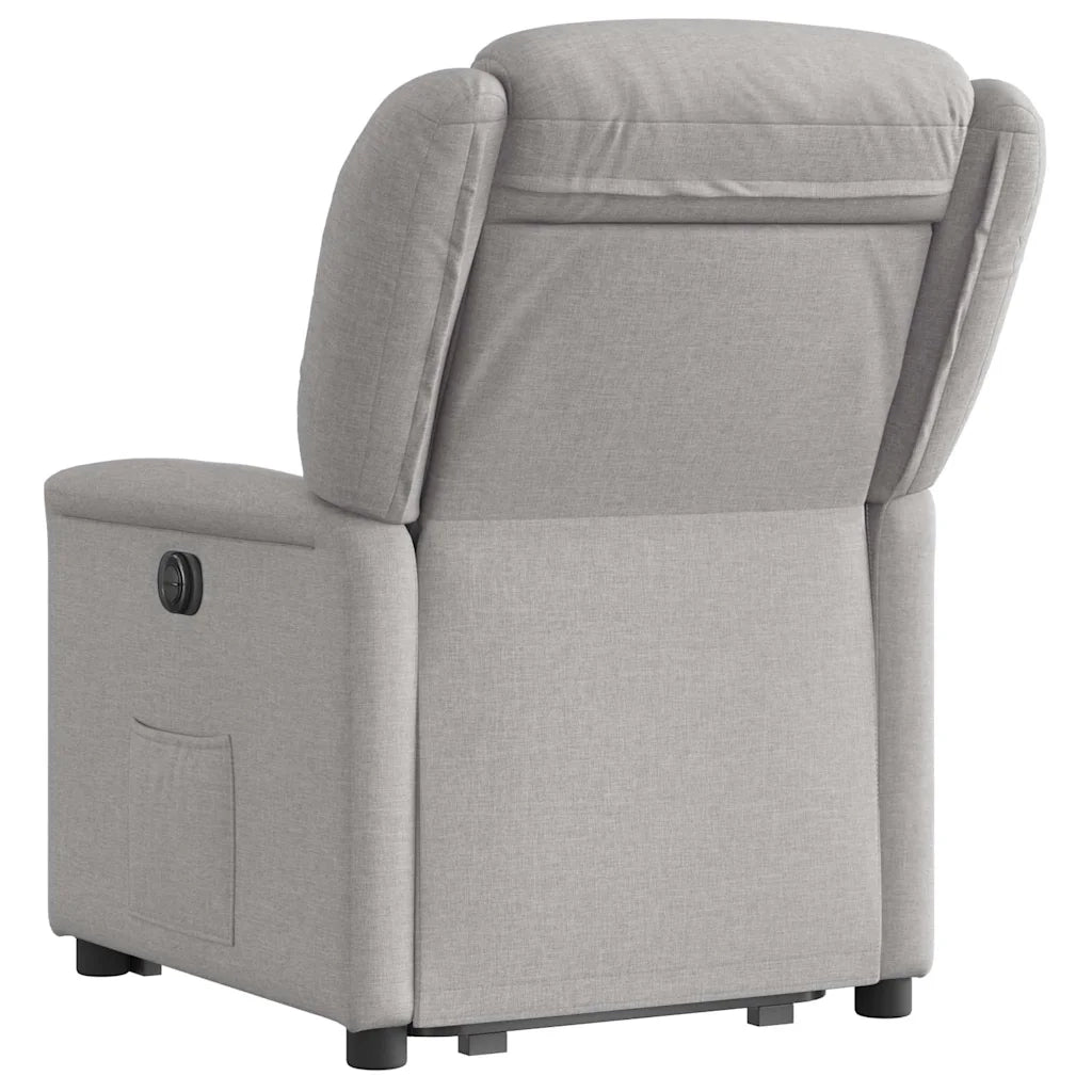 Poltrona Alzapersona Reclinabile Elettrica Grigi Nuvola Tessuto 3303223