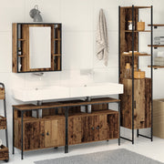 Mobile da bagno con lavabo integrato in legno antico