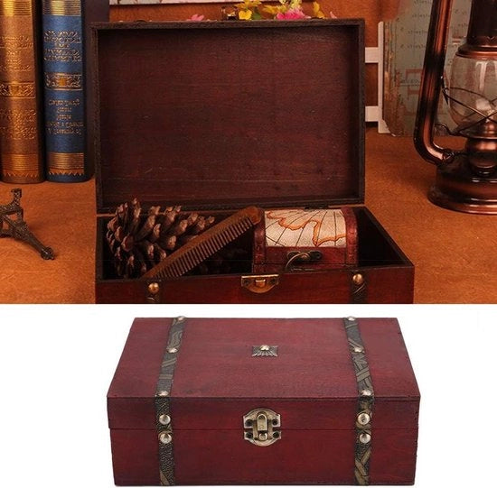 Cassetto in legno artigianale con chiusura - Design retrò per gioielli e ricordi