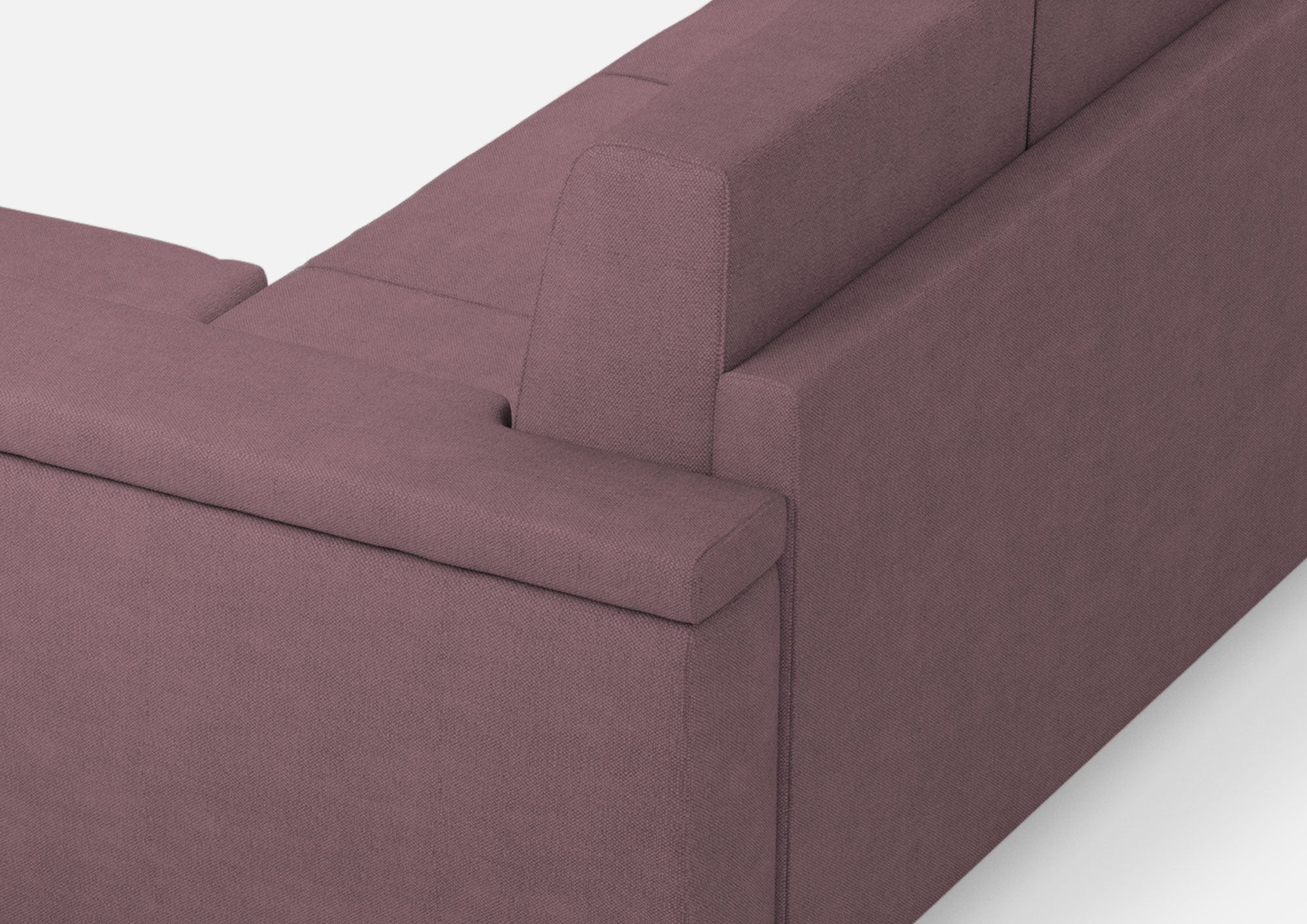 Divano 2 Posti con Pouf 148x155x85 cm Marrak in Tessuto Prugna