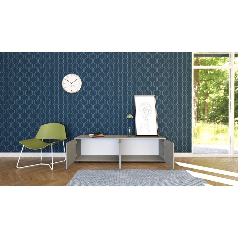 Porta TV moderno 4 ante 172x40x48 cm Lumina - Cashmere
