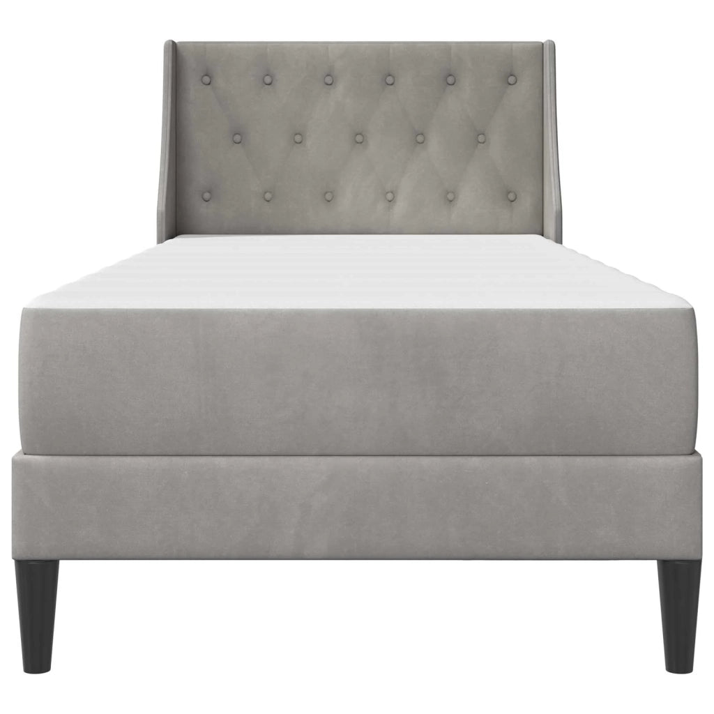 Struttura letto con materasso Grigio chiaro 90 x 190 cm Velluto 3414765