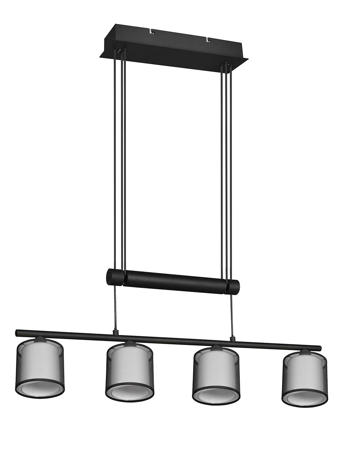 Lampada a Sospensione da Interno Attacco E14 in Metallo Nero Opaco