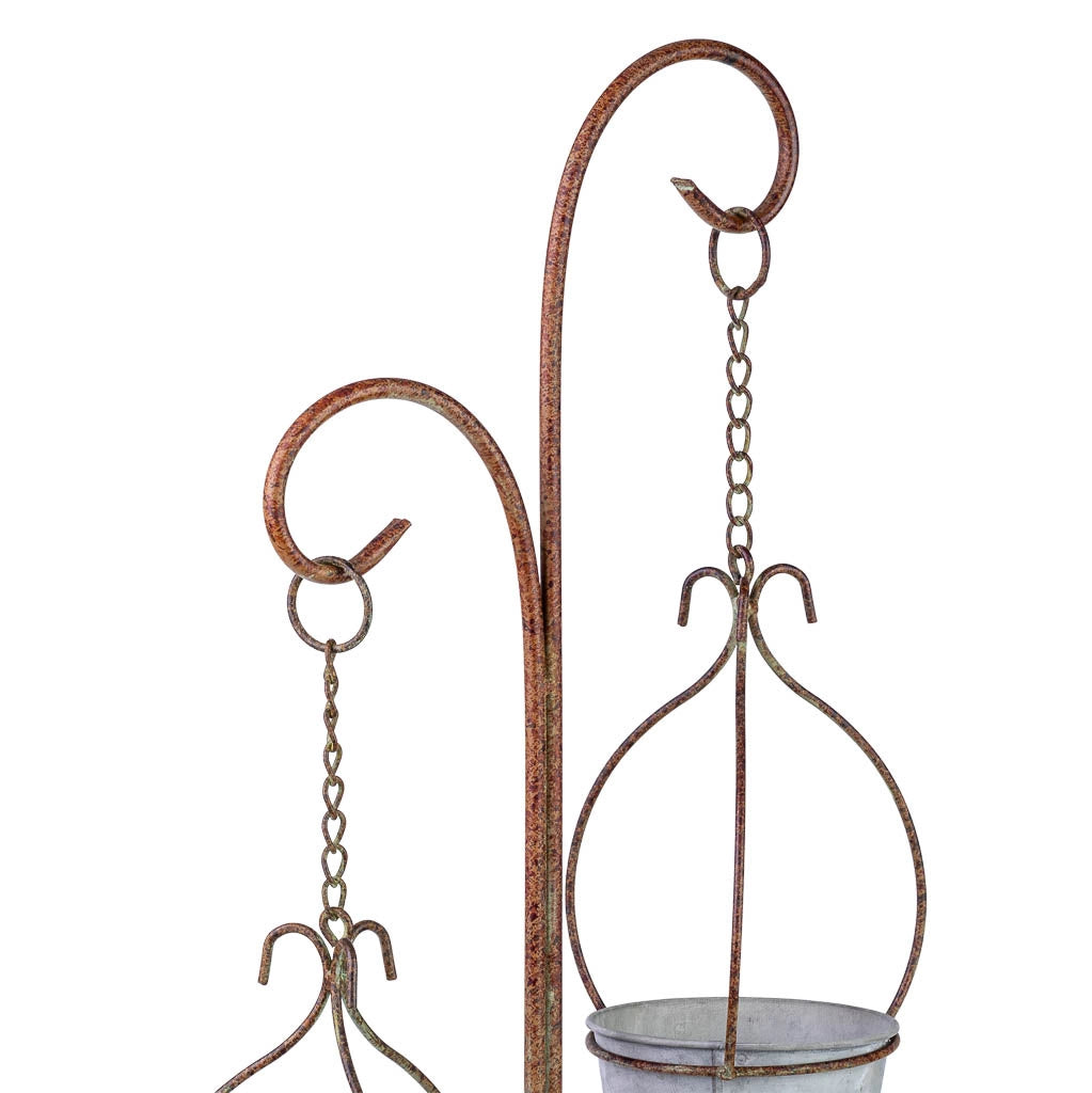 Supporto in metallo per 2 vasi rame 27,94x24,13x92,71h cm