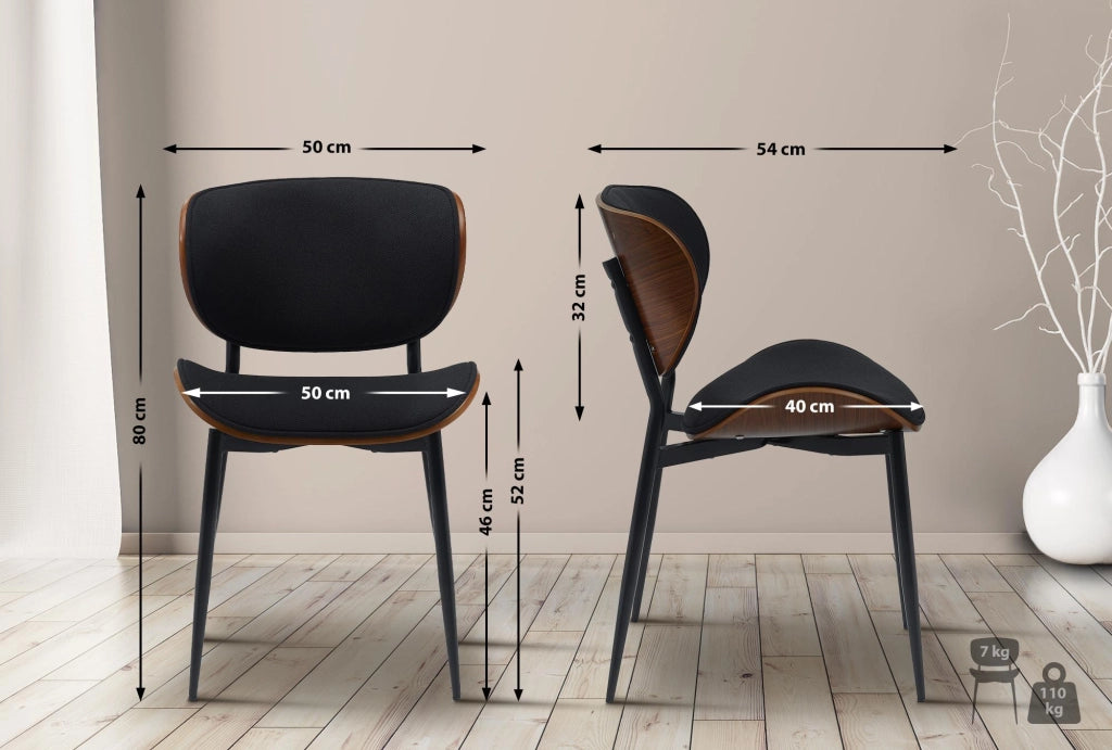 Sedia visitatore tessuto Enid 1