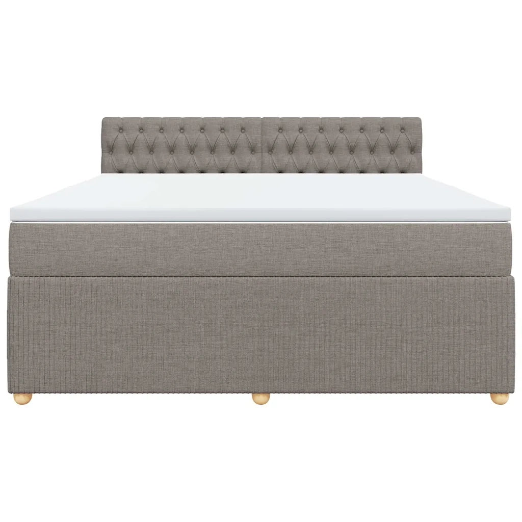 vidaXL Giroletto a Molle con Materasso Tortora 180x200 cm in Tessuto