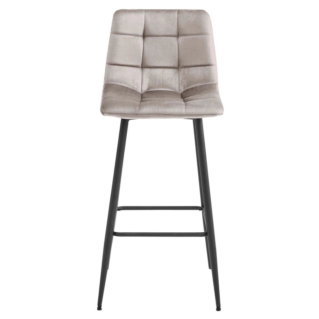 Sgabello da bar VALORA TEOTO - Velluto beige scuro con gambe nere CODICE 3955