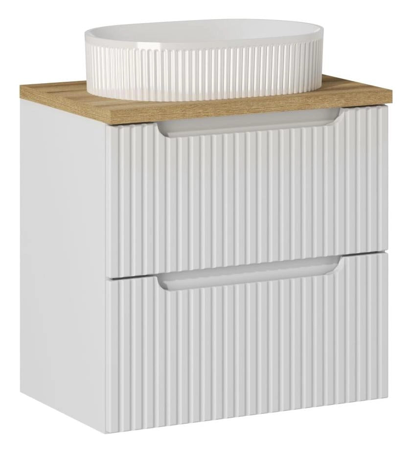 Set mobili bagno 60 cm con lavabo da appoggio Nova White 60 x 1401 x 1401 cm