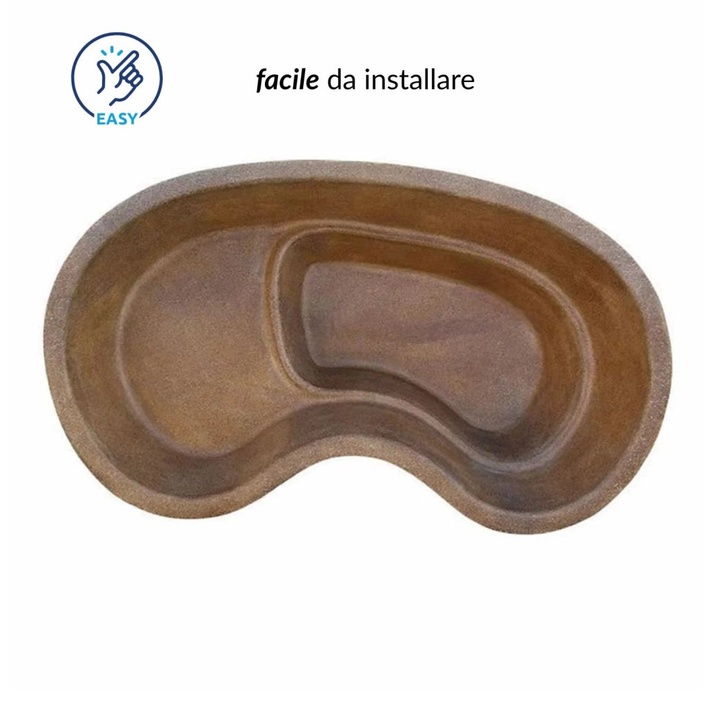 Laghetto da giardino in vetroresina polinesia 140x80x45 litri 200