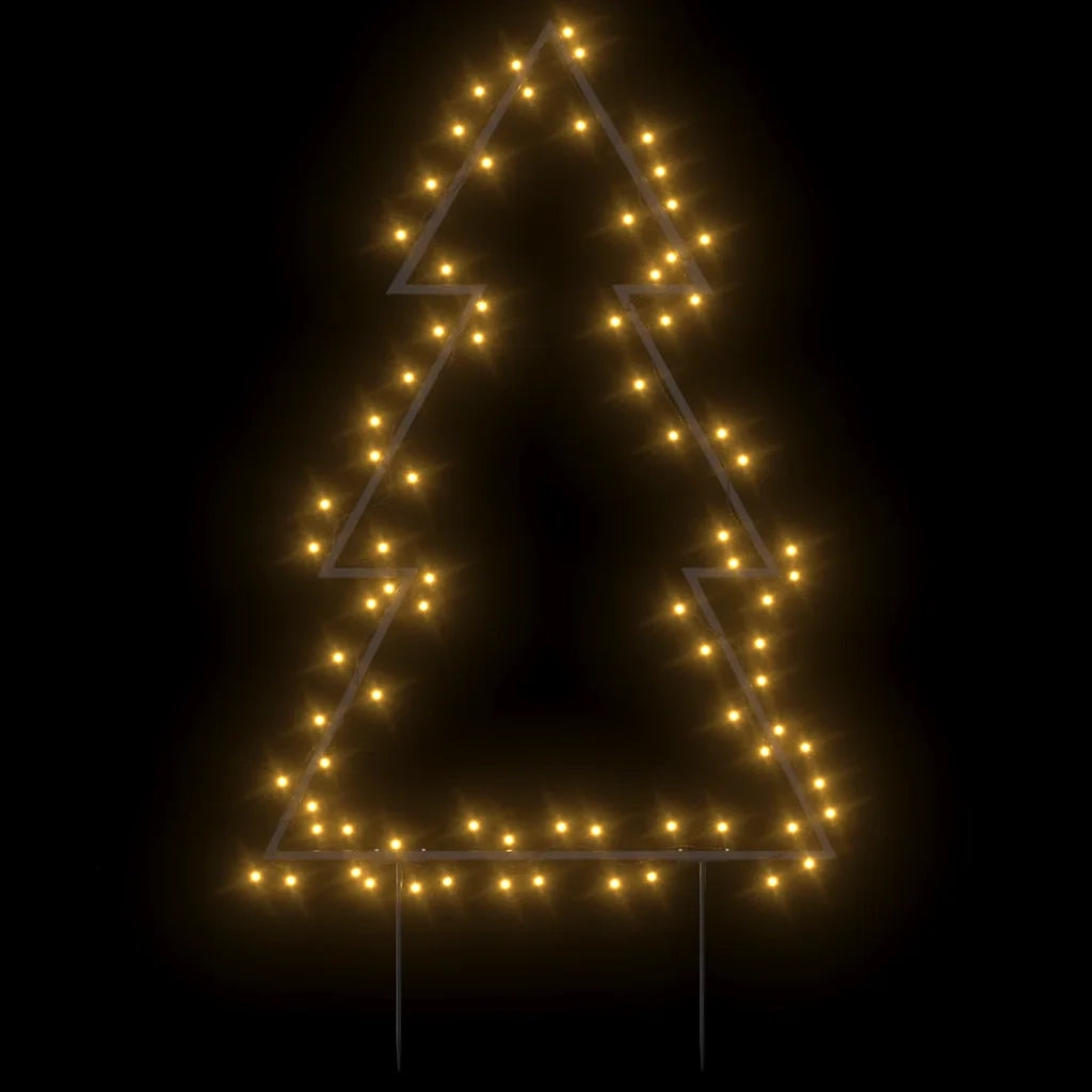 Decorazione Luminosa Natalizia con Picchetti Albero 80LED 60cm 357719