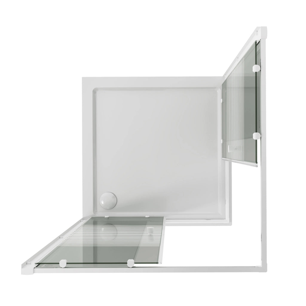 Box Doccia Bianco Rettangolare 70x90 CM H185 Vetro Serigrafato mod. Blanc