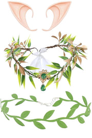 Set di Accessori Fantasy da 3 pezzi - Collare - Manubrio Orecchio - Costume di Fantasia - Cosplay Rinascimentale - Kunststof