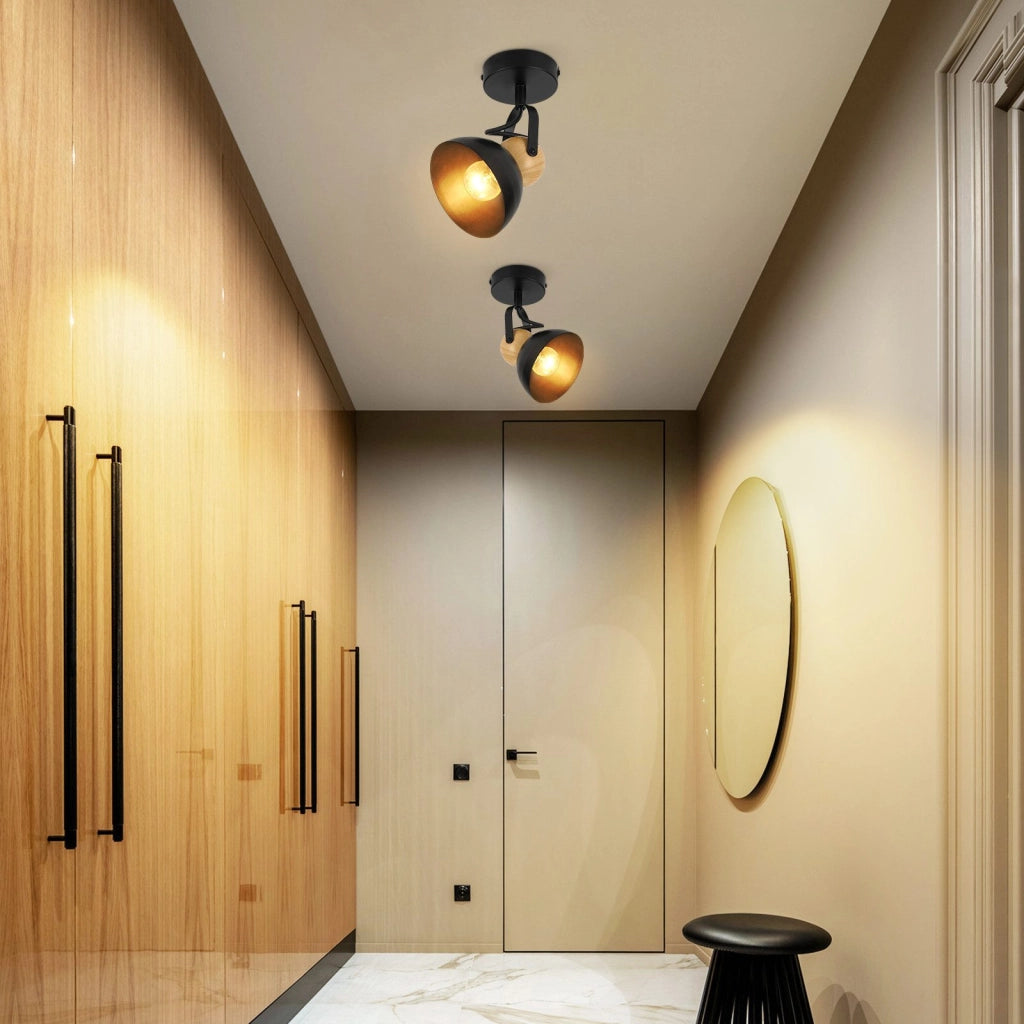 ZMH Faretto da soffitto 1 fiamma retro E27 industriali per corridoio cucina