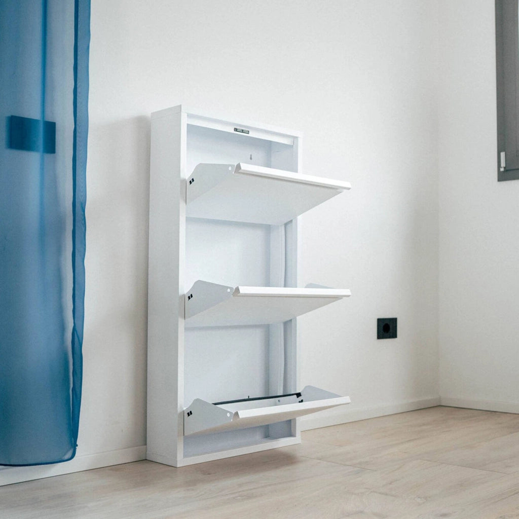 Mobile Portascarpe Alexa, Scarpiera 6 Paia, 15x50x104h cm Bianco