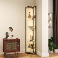 Lampada da Terra con 5 Ripiani e Luce LED, 3 Livelli di Luminosità e Interruttore a Pedale, Nero