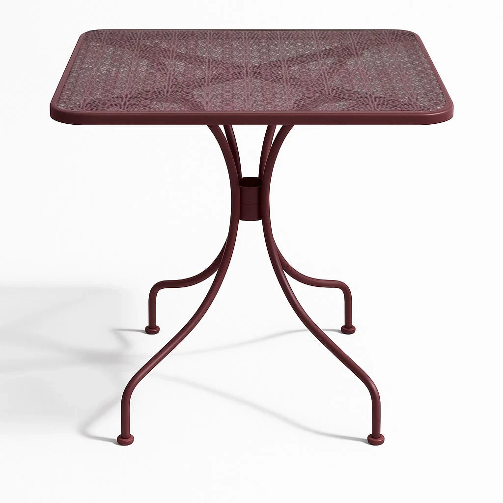 Tavolo da giardino quadrato Nexo (70x70x72 cm), per esterno, in ferro con piano traforato
