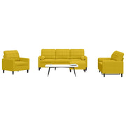 Set di Divani 4 pz con Cuscini e Rinforzi Giallo in Velluto 3278387