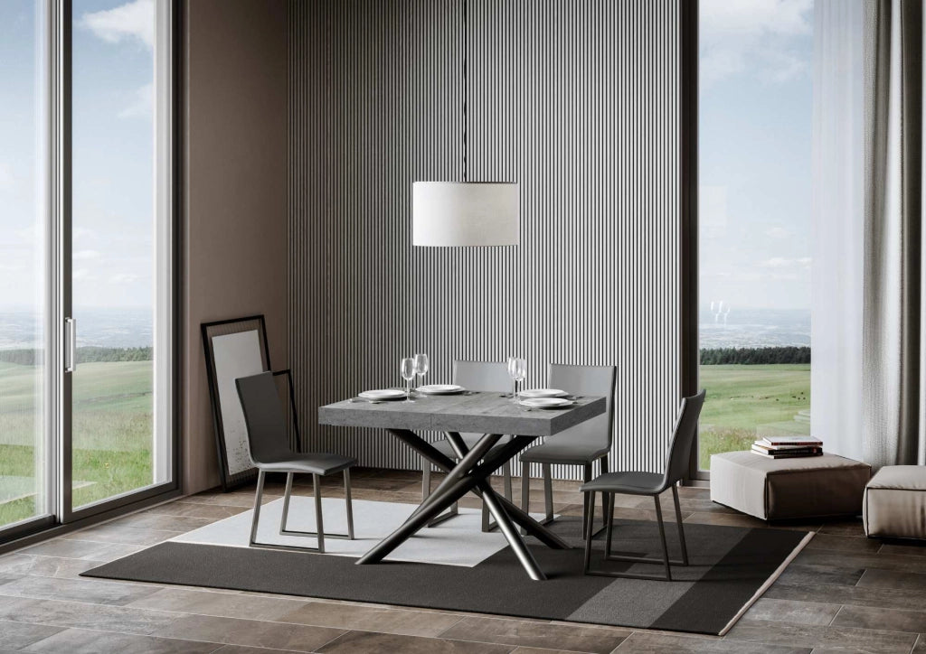 Tavolo Allungabile 140-244x90x77 cm Famas Cemento Telaio Antracite