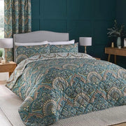Bedsprei a quadri 230x200 cm - Microvezel soffice con inserto - Deken bohemien persiano con fiori esotici