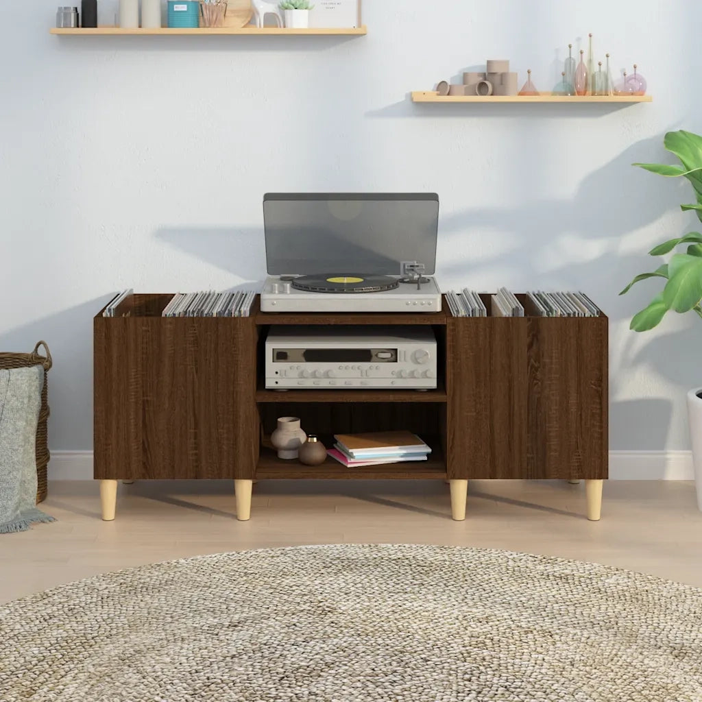 vidaXL Mobile Porta Dischi Rovere Marrone 121x38x48 Legno Multistrato