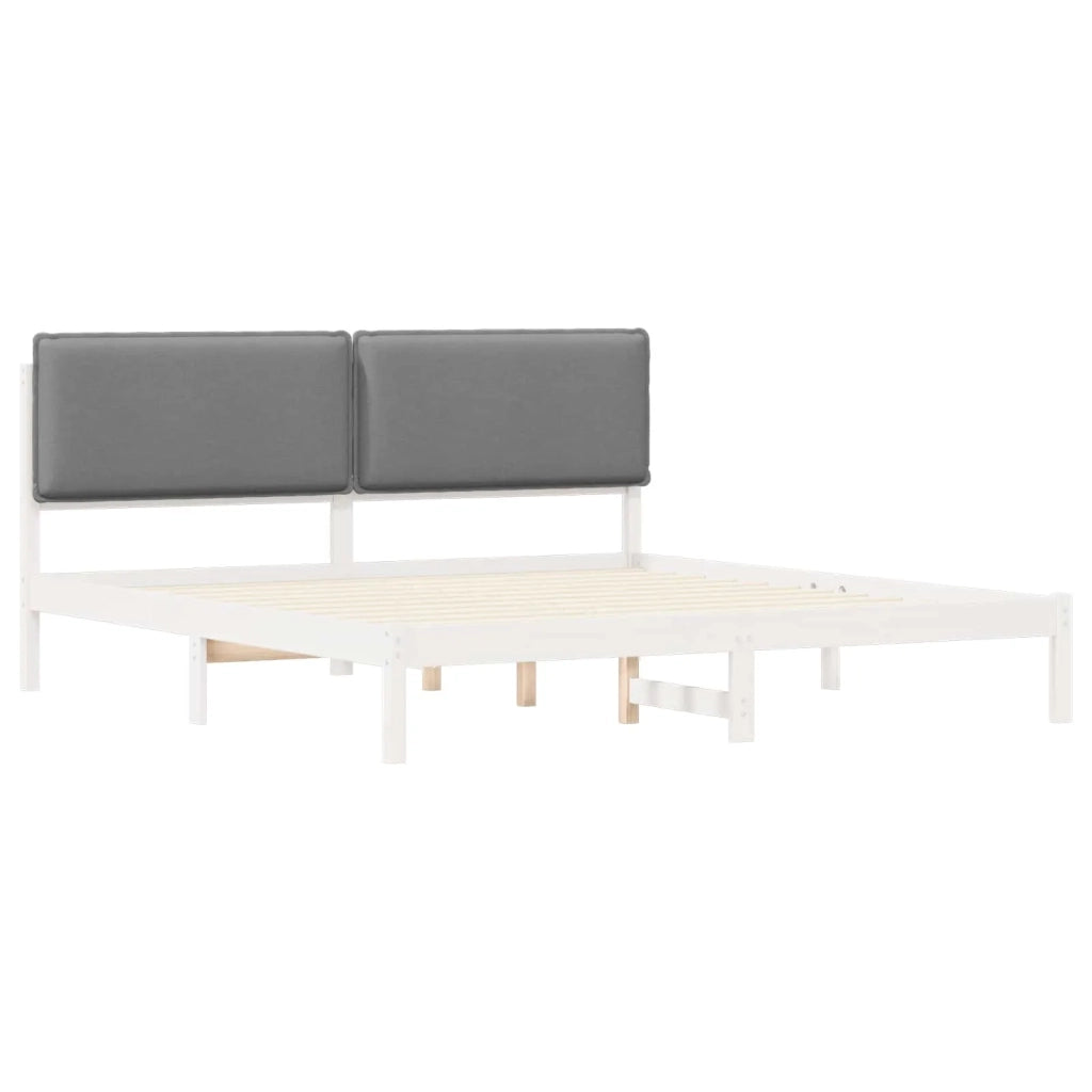 Letto con Testiera Rivestita Grigio chiaro 200 x 200 cm