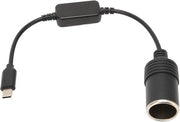 Caricabatterie auto 5V USB C e 12V con cavo di alimentazione per auto e accessori - adatto per MP3, telefono, rasoio, patente di guida