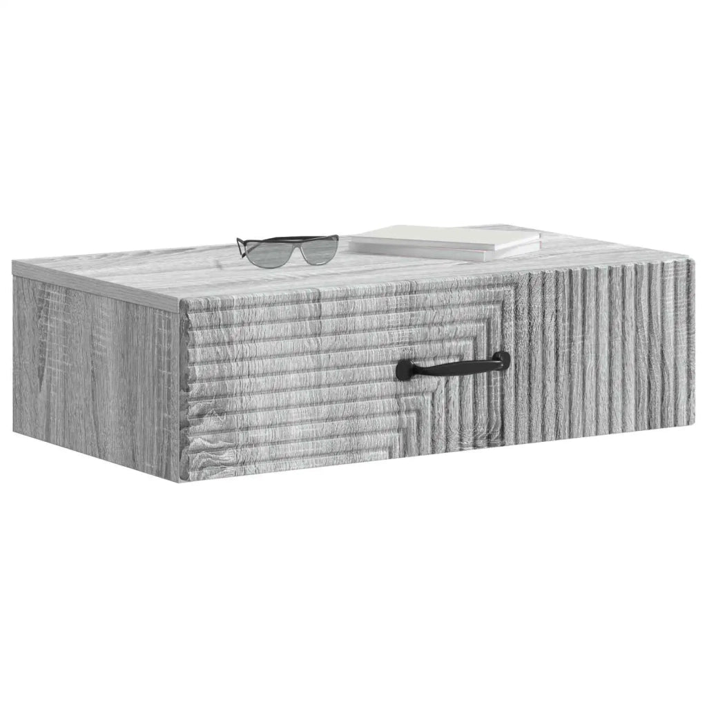 Tavolino da Parete Laterale 59 x 34,5 x 17 cm Grigio Sonoma 898661