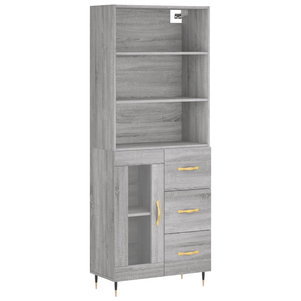 Credenza Grigio Sonoma 69,5x34x180 cm in Legno Multistrato 3189491