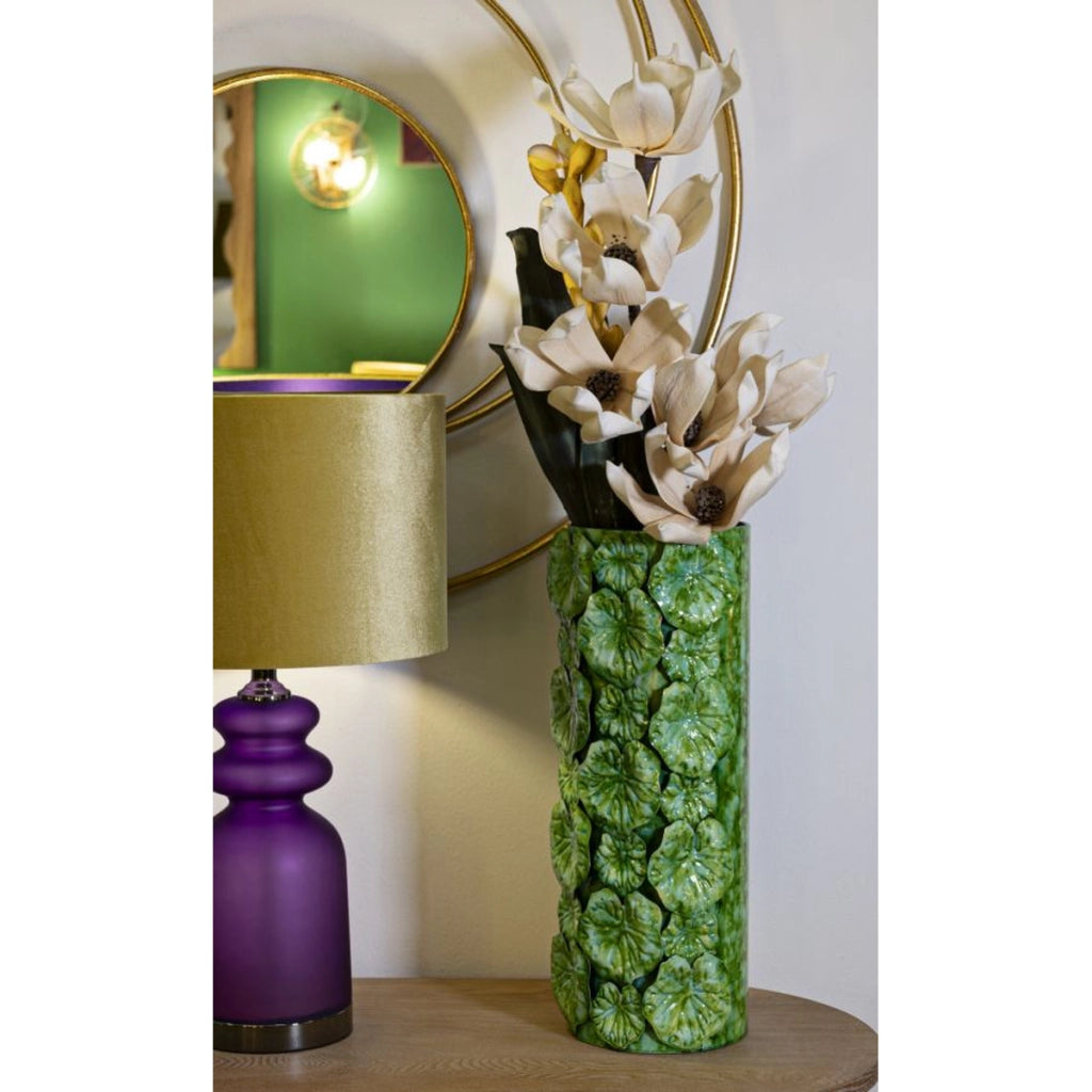 Vaso Decorativo VKH850, Bianco, Metallo, 18x17,5x46 cm