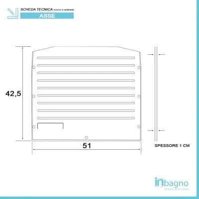 Asse lavapanni 42,5x51 cm in PVC per lavatoio in resina 60x60 cm